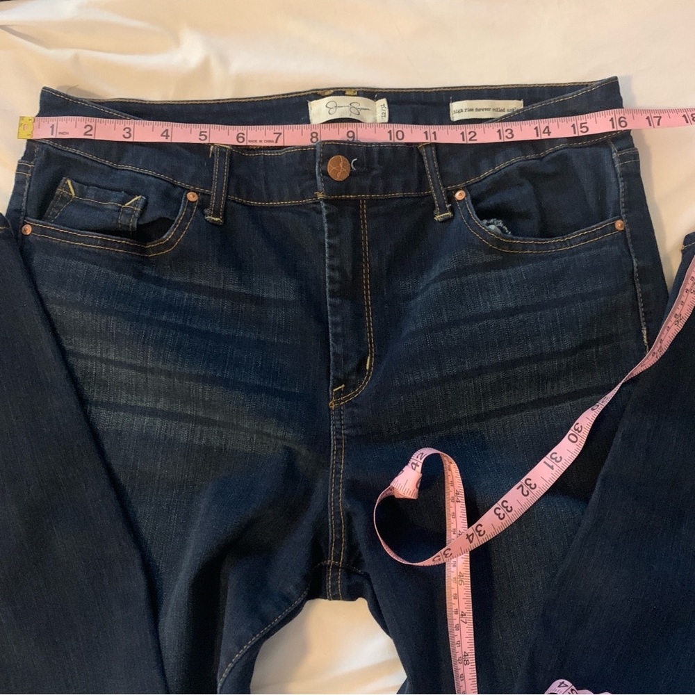 Jessica Simpson High Rise Forever Rolled Ankle Dark Wash Womens Jeans Si… - Picture 7 of 8